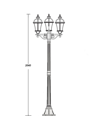 Светильники садово-парковые ROME 3L(h=2880mm)
