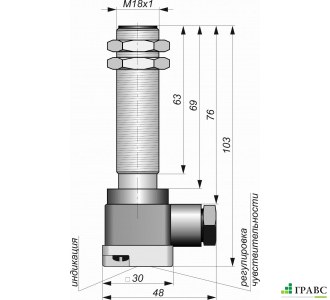 Бесконтактный емкостный датчик E02-NC-AC-K (Текаформ)