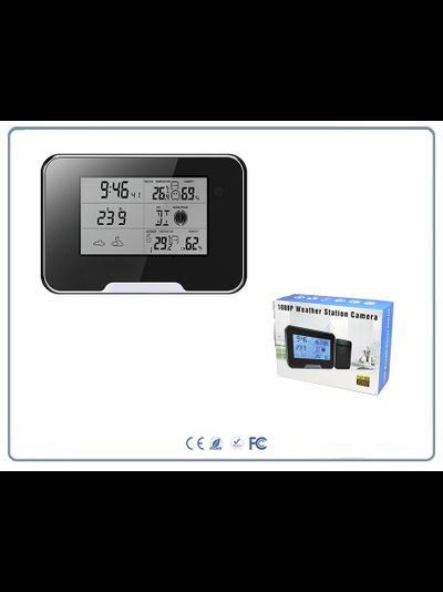 IP видеоняня WiFi (Настольные часы - метеостанция с внешним датчиком температуры, охранная видеокамера) с аккумулятором и с DVR, Full HD 1 Mp (HDSmartIPC)