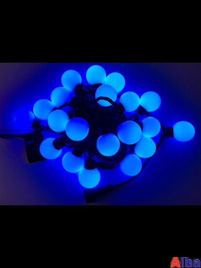 Гирлянда большие шарики, 5м, СИНЯЯ 220В, СТАТИКА