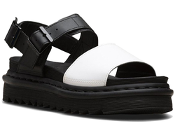 Dr. Martens Black/White Hydro Leather Sandals