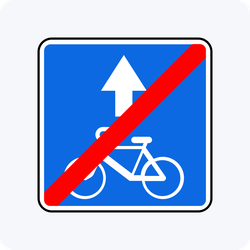 Дорожный знак 5.14.4 Конец полосы для велосипедистов