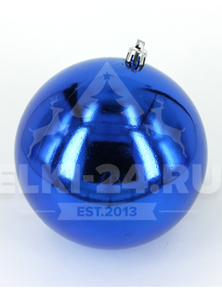 Шар глянцевый 20 см синий для украшения высотных елок