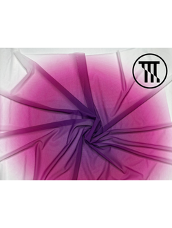 лоскут сетка-стрейч градиент, цв. пурпурный + розовый (R=37см)