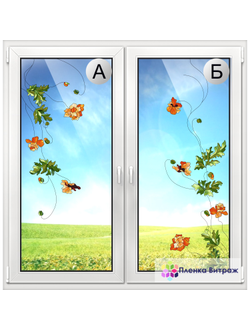 Витражная пленка, витражная пленка самоклеющаяся под заказ,пленочный витраж флора с маками