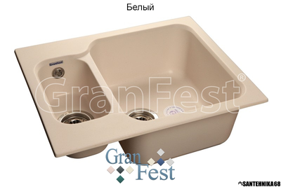 Керамическая мойка Granfest Гранфест STANDART GF-S615K реверсивная 2 секционная мойка