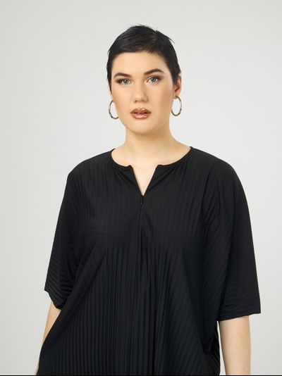 Топ гофрированный черный