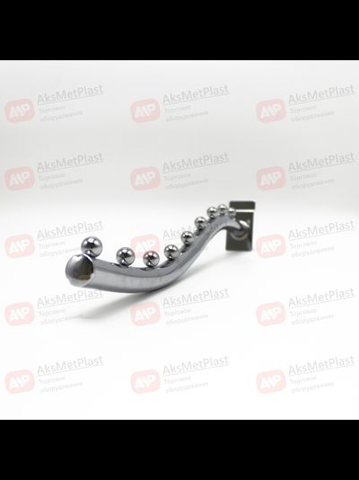 K008 Кронштейн для экономпанелей, наклонный, изогнутый с 9-ю шариками, d-19 мм, длинна 400 мм, хром