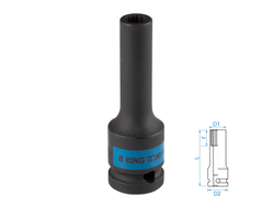 Головка торцевая ударная глубокая двенадцатигранная 1/2", 8 мм KING TONY 443008M
