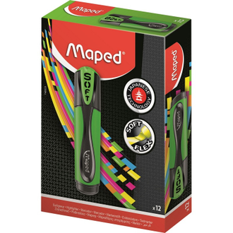 Маркер выделитель текста Maped ultra soft мягкий наконечник, 1-5мм, зелёный