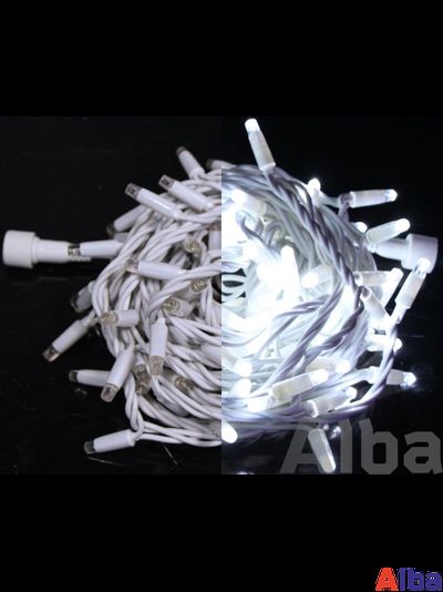 Гирлянда-нить 10 м, 220В, ХОЛОДНЫЙ БЕЛЫЙ, IP65 , резина, с мерцанием