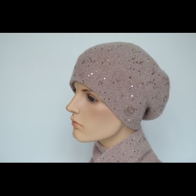 Розовый женский берет вязаный Vizio Италия 6943