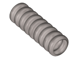 Hose, Ribbed 7mm D.  3L / 2.4cm, Flat Silver (78c03 / 6116017 / 6420614)