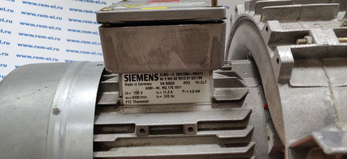 Ремонт двигателя компрессора Siemens Blower. Vacuum Unit: ELMO-G-2BH1384-0NU71  Heidelberg ref: M2.1