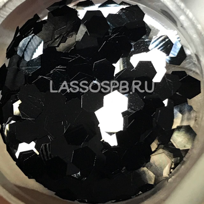 Глиттер блестки "Черный Крупный" 2,8 мм 0,5 кг