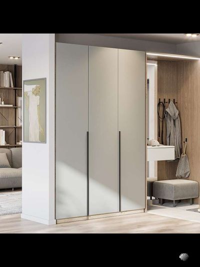 Этна шкаф Ш 57*50 Дуб эндгрей/Софт грей с зекралом