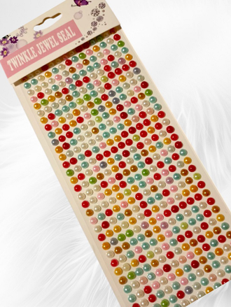 Полубусины 6 мм самоклеящиеся, ассорти цветов.