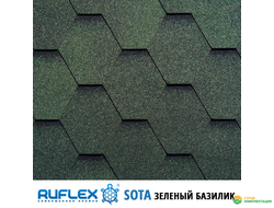 Гибкая черепица Руфлекс Сота (Ruflex Sota), цвет: зеленый базилик