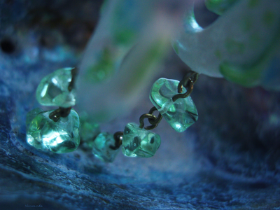 "Рыбки Хрустальной Лагуны", серьги в стиле фарфоровых украшений