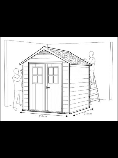 Сарай "Ньютон 757" (размеры 210 х 216 см), серый