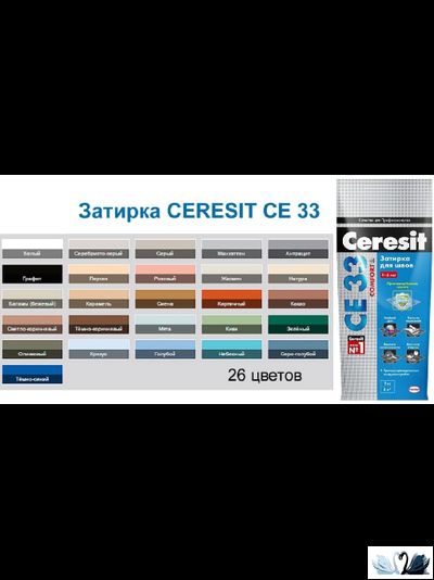 Затирка для плитки Церезит СЕ 33 Серая, 2 кг, с противогрибковым эффектом