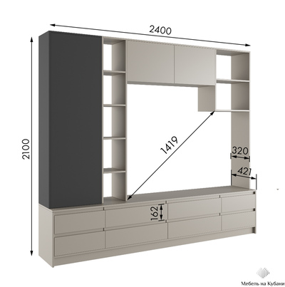 Селена гостиная Кашемир/Графит