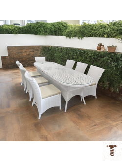 Обеденная группа Кипр на 8 персон с овальным столом