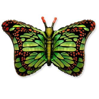 Фольгированная цифра с гелием "Волшебная бабочка" зеленая