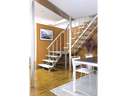 Лестница межэтажная ЛЕС-05 на металлокаркасе