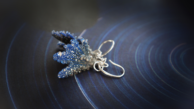 Серьги в виде крылышек русалки "Брызги звёздных волн"