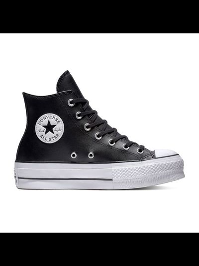 Кеды Converse кожаные черные на платформе 561675C фото