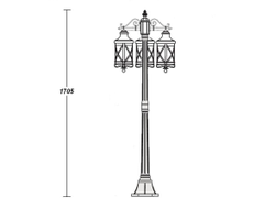 Садово-парковый светильник серии  Lucerna  3bg (178см)