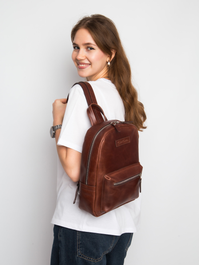 Женский кожаный рюкзак Anzolla cognac (арт. 3040-03)
