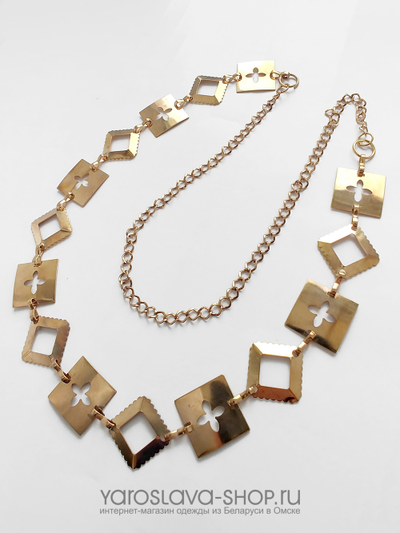 Цепь с золотыми ромбами и квадратами