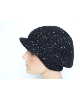 Черная кепка с пайетками Vizio Италия 8019 W фото