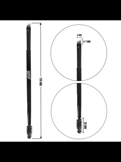 Кисть BRONSUN 2в1 «СКОШЕННАЯ» «УЗКАЯ - 6 мм» + щёточка