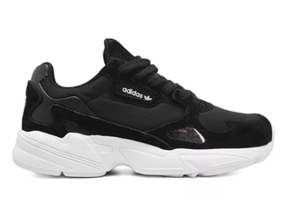 Adidas falcon core black white top