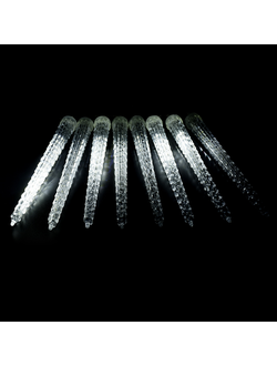 Гирлянда сосульки тающие уличная 24V, 6 шт., высота 30 см, 216led холодный белый свет.