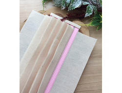 Переплет тканевый на жесткой основе из переплетного картона на 5 листов, 20см, цвет розовый