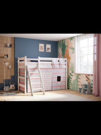 Полувысокая кровать Соня с наклонной лестницей Вариант 6 фото