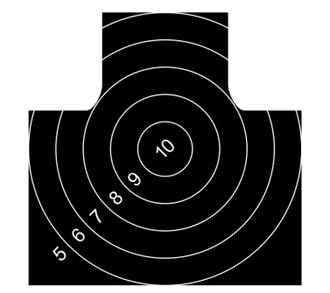 Мишень для стрельбы грудная, чёрная 50х50 см (бумага 1 шт.)