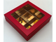 Коробка для 9 конфет ПРЕМИУМ с/о (красная мат./золото), 160*160*45мм