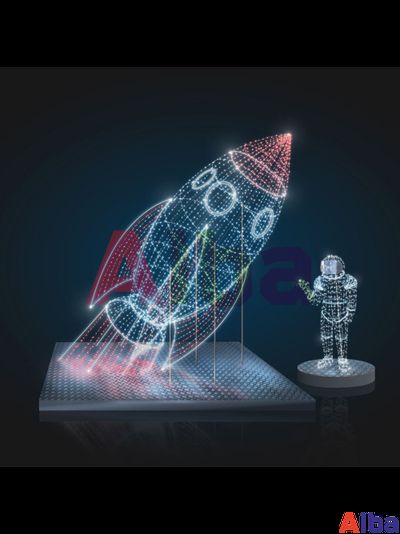 Световая фигура Ракета и космонавт