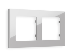 Рамка 2-ая Серебро глянец, коллекция TECHNO - Ambrella Volt - ALFA