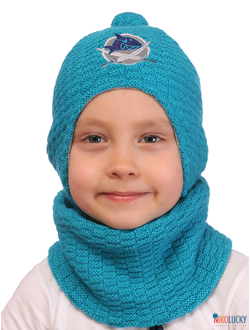 Снуд детский двойной, цвет бирюзовый