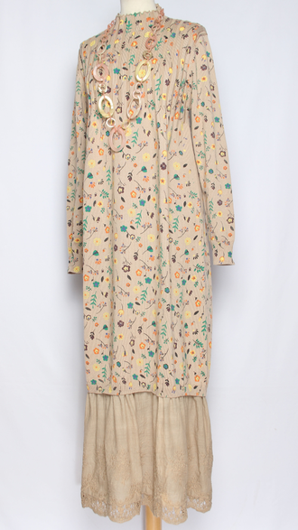 ПЛАТЬЕ БОХО хлопок "ПРОВАНС ВОЛАН" бежевое р.46-54