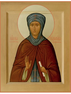 Евфросиния Московская, святая великая великая княгиня (в миру Евдокия). Рукописная икона.