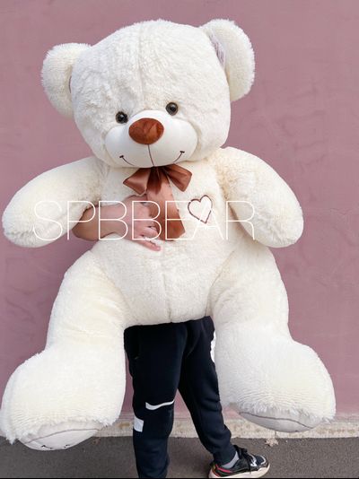 Большой плюшевый медведь 160 см бежевый Феликс