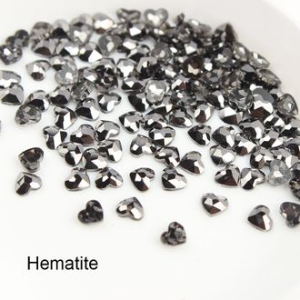 Сердце для маникюра 3 мм Hematite - 4 шт