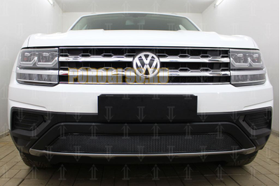 Защита радиатора Volkswagen Teramont 2017- black низ